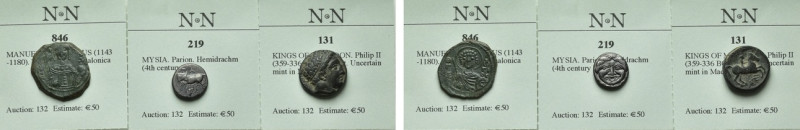 3 Greek and Byzantine Coins. 

Obv: .
Rev: .

. 

Condition: See picture....