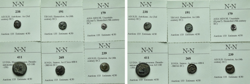 6 Greek Coins. 

Obv: .
Rev: .

. 

Condition: See picture.

Weight: g....