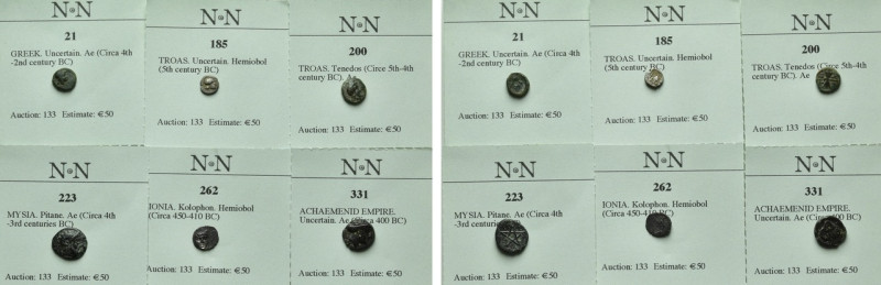 6 Greek Coins. 

Obv: .
Rev: .

. 

Condition: See picture.

Weight: g....