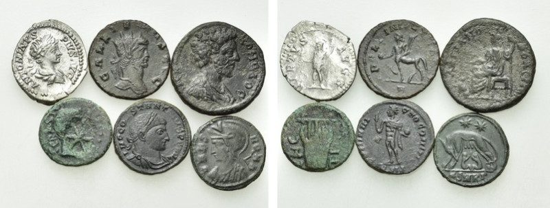 6 Roman Coins. 

Obv: .
Rev: .

. 

Condition: See picture.

Weight: g....