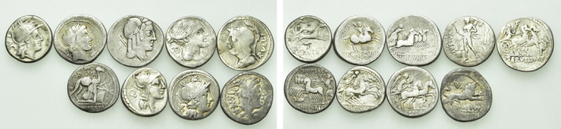 9 Denarii of the Roman Republic. 

Obv: .
Rev: .

. 

Condition: See pict...