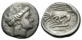 Euboea, Chalchis Drachm circa 388-308 - From the collection of a Mentor.