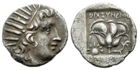 Islands off Caria, Rhodes Drachm, magistrate Thrasymenes circa 88-84 - From the collection of a Mentor.