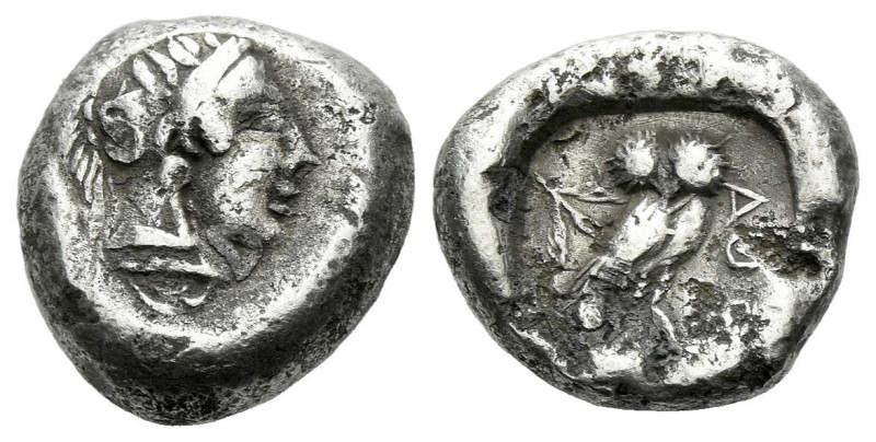 Judaea, Philistia Hemidrachm mid V century-333 BC, AR 11.00 mm., 2.93 g.
Helmet...