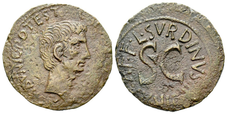 Octavian as Augustus, 27 BC – 14 AD As, L. Naevius Surdinus Rome 15 BC, Æ 26.00 ...