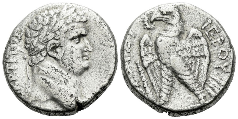 Titus caesar, 69-79 Tetradrachm Antiochia 70-71, AR 24.00 mm., 14.40 g.
Laureat...