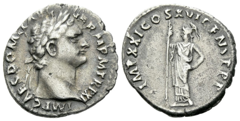 Domitian, 81-96 Denarius Rome circa 90, AR 19.00 mm., 3.02 g.
Laureate head r. ...