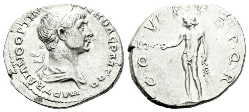 Trajan, 98-117 Denarius Rome 114, AR 20.00 mm., 3.19 g.
Laureate and draped bus...