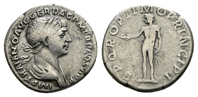 Trajan, 98-117 Denarius Rome circa 114-116, AR , 3.02 g.
Laureate and draped bu...