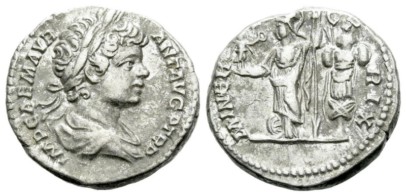 Caracalla, 198-217 Denarius Rome circa 198, AR 17.50 mm., 3.30 g.
Laureate, dra...