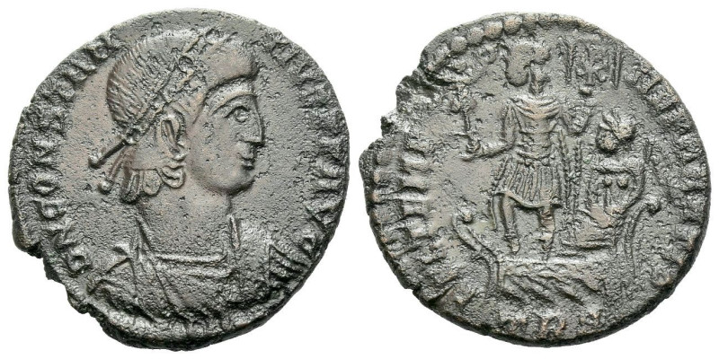 Constantius II, 337-361 AE2 Treveri circa 348-350, Æ 22.00 mm., 5.08 g.
Diademe...