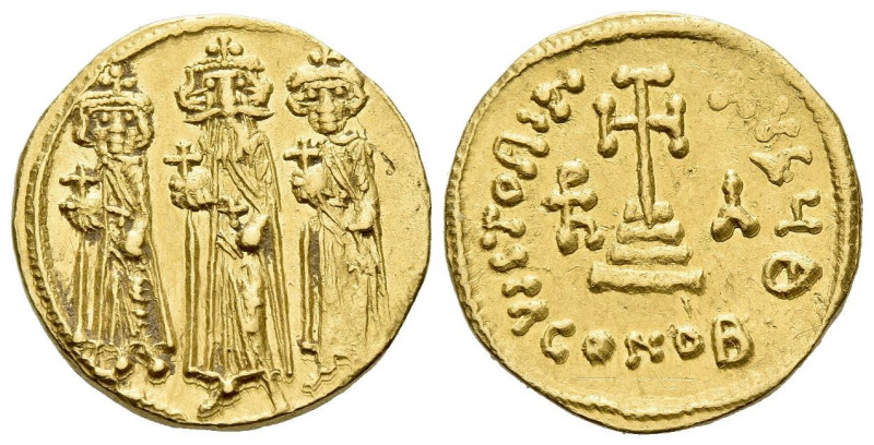 Heraclius, with Heraclius Constantine and Heraclonas, 610-641 Solidus Constantin...