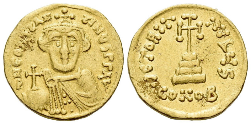 Constans II, 641-668 Solidus Constantinople circa 641-668, AV 19.00 mm., 4.34 g....