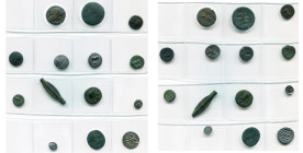 lot de 14 p., dont: Sicile, Syracuse, Agathoclès, bronze, T. d'Artémis/Foudre; Hiéron II, bronze, T. à g./Cavalier; Emissions siculo-puniques, bronze,...