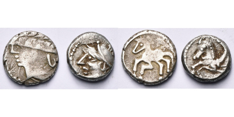GAULE NARBONNAISE, Allobroges, lot de 2 drachmes: type au profil stylisé anépigr...