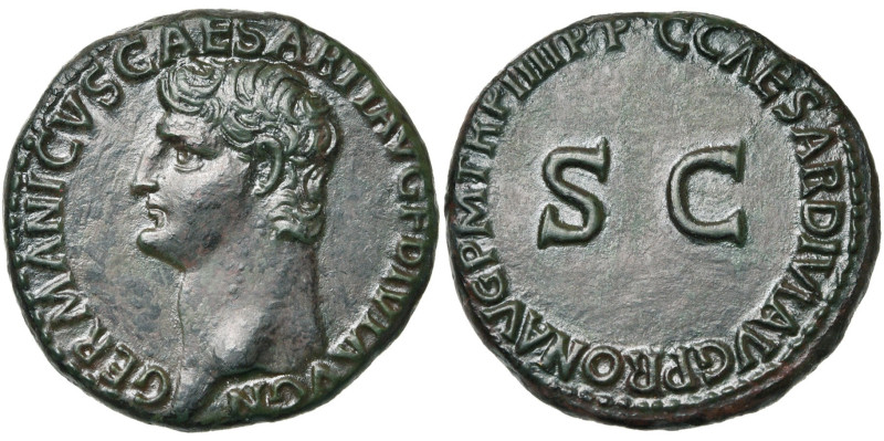 GERMANICUS (†19), père de Caligula, AE as, 40-41, Rome. D/ GERMANICVS· CAESAR· T...