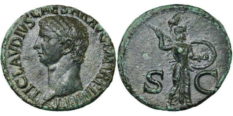 CLAUDE (41-54), AE as, 50-54, Rome. D/ TI CLAVDIVS CAESAR AVG P M TR P IMP PP T....