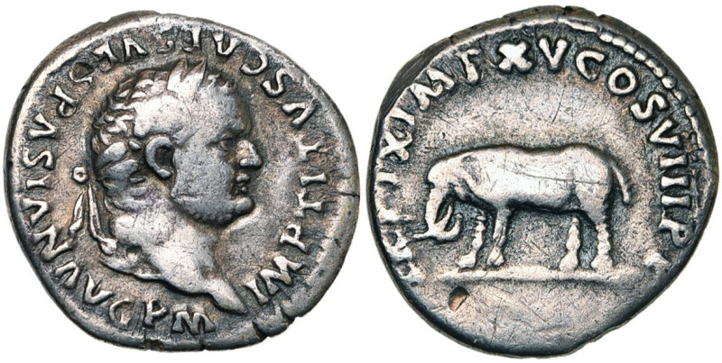 TITUS Auguste (79-81), AR denier, 80, Rome. D/ IMP TITVS CAES VESPASIAN AVG P M ...