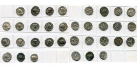GORDIEN III Auguste (238-244), lot de 16 antoniniens et 1 denier: R/ Aequitas (2), Apollon, Concordia militum, Fides militum, l'empereur en habit mili...
