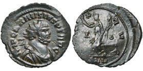 CARAUSIUS (287-293), AE antoninien, 289-290, Londres. D/ IMP CARAVSIVS PF AVG B. r., dr., cuir. à d. R/ PA-X AVG/ F-O/ ML Pax deb. à g., ten. un ramea...