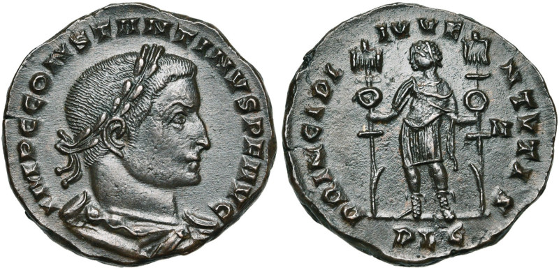 CONSTANTIN Ier Auguste (307-337), AE follis, 307-309, Lyon. D/ IMP C CONSTANTINV...