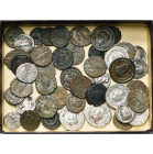 lot de 46 p., dont: Auguste, denier, R/ Gaius et Lucius (fourré); Domitien, denier, R/ Minerve; Trajan, denier, R/ Mars; Antonin le Pieux, denier, R/ ...