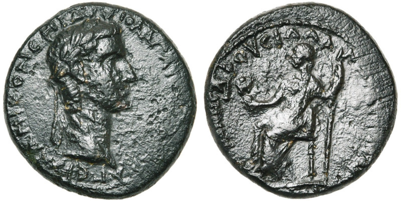 IONIE, SMYRNE, Caligula (37-41), AE bronze, 37-38. Aux noms du proconsul Aviola ...