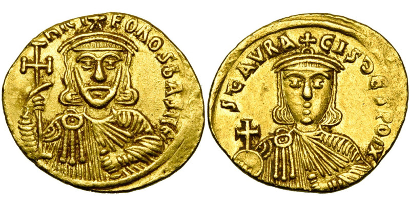 Nicéphore Ier (802-811), AV solidus, 803-811, Constantinople. X en fin de légend...