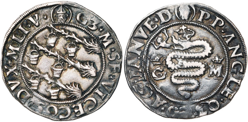 ITALIE, MILAN, Galeazzo Maria Sforza (1466-1476), AR grosso da 5 soldi, s.d. D/ ...