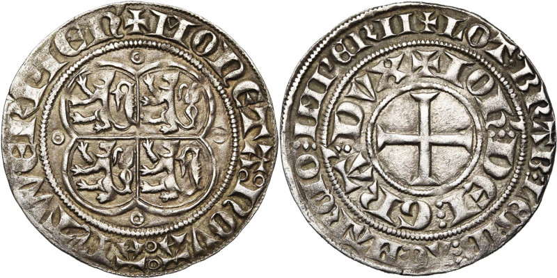 BRABANT, Duché, Jean III (1312-1355), AR gros au quadrilobe, juillet 1344, Anver...