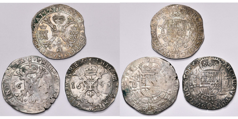 TOURNAI, lot de 3 patagons: Albert et Isabelle, s. d. (flan inégal); Philippe IV...