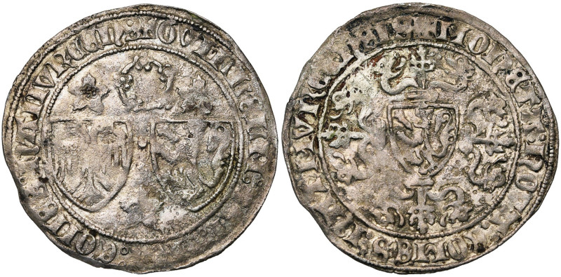 NAMUR, Comté, Guillaume II (1391-1418), AR double gros rozebeker, vers 1392-1393...