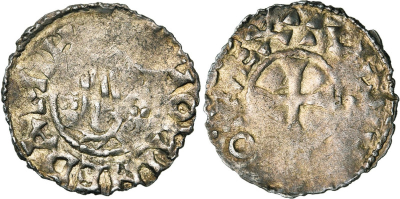 VLAANDEREN, Graafschap, Arnulf II (964-989) of Boudewijn IV (989-1036), AR denie...