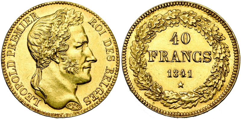 BELGIQUE, Royaume, Léopold Ier (1831-1865), AV 40 francs, 1841. Pos. B. Lettres ...