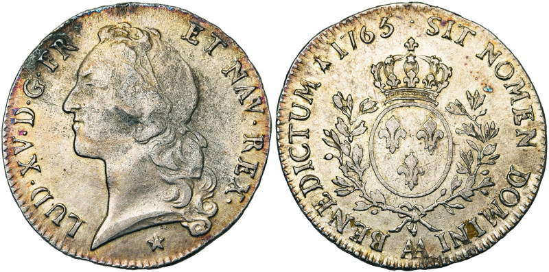 FRANCE, Royaume, Louis XV (1715-1774), AR écu au bandeau, 1765 AA, Metz. D/ T. à...