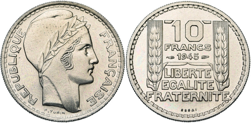 FRANCE, Gouvernement provisoire (1944-1947), Cupro-nickel 10 francs, 1945. Type ...