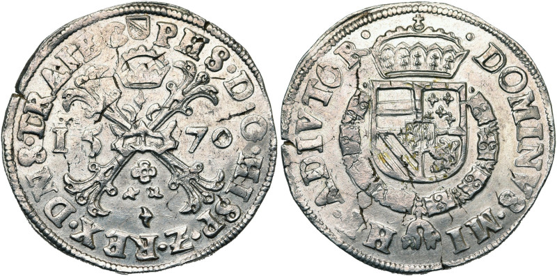 NEDERLAND, UTRECHT, Philips II (1555-1581), AR Bourgondische rijksdaalder, 1570....