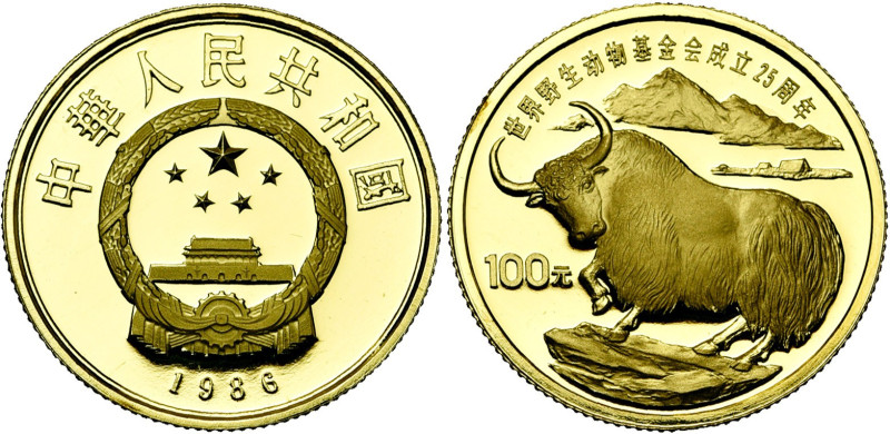 CHINA, People's Republic (1949-), AV 100 yuan, 1986. Wild Yak. Fr. 18.

Proof ...
