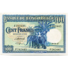 CONGO, Banque du Congo belge, 100 francs, 10.04.47. Série F. Pick 17c; Martiny, Congo, BCB28-3. Très rare. Légères traces de plis. Seulement 3 exempla...