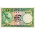 CONGO, Banque centrale du Congo belge et du Ruanda-Urundi, 50 francs, 01.03.55. Série D. Pick 27b; Martiny, Congo, BCCBRU7-4.

Très Beau (Very Fine)...