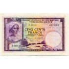 CONGO, Banque centrale du Congo belge et du Ruanda-Urundi, 500 francs, 15.03.53. Série A. Pick 28a; Martiny, Congo, BCCBRU8-2. Très rare. Traces de pl...