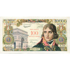 FRANCE, Banque de France, 100 nouveaux francs, s.d. Bonaparte. Surchargé sur 10000 francs 30.10.1958. Pick 140. Rare. Froissé. Déchirures minimes sur ...