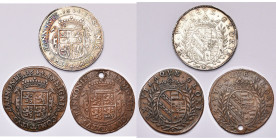 PAYS-BAS MERIDIONAUX, lot de 3 jetons des Etats de Hainaut, 1644, aux armes de Charles-Albert de Longueval, comte de Bucquoy. Dugn., 3990. AR (rare) e...