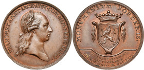 PAYS-BAS MERIDIONAUX, Cu jeton, 1792, Th. van Berckel. Inauguration de François II à Namur. Deuxième module. D/ B. l. à d. R/ MONVMENTVM FOEDERIS Ecu ...