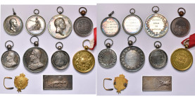 BELGIQUE, lot de 9 médailles (6 en argent): Prix d'architecture de l'Académie de Bruxelles, 1823 et 1824 (2, attribuées à F.J. Bauwens); 1846, Prix d'...