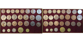 BELGIQUE, lot de 27 médailles, dont: 1846, 6e jubilé séculaire de la fête-dieu à Liège; 1852, Wiener, Louis Joseph Seutin (2); 1854, Wiener, Couvertur...
