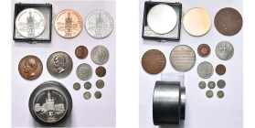 FRANCE, lot de 5 médailles: 1867, Jean-Victor Poncelet, membre de l'Institut (AE, 51 mm); s.d., L'Académie de Metz au peintre Laurent Maréchal (AR, 54...