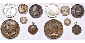 ITALIE, lot de 6 p. et médailles: Etats Pontificaux, Pie IX, 1862, an 17 (AE); 1866, an 21, 1 lira (AR); 1869, an 24, Concile oecuménique au Vatican (...