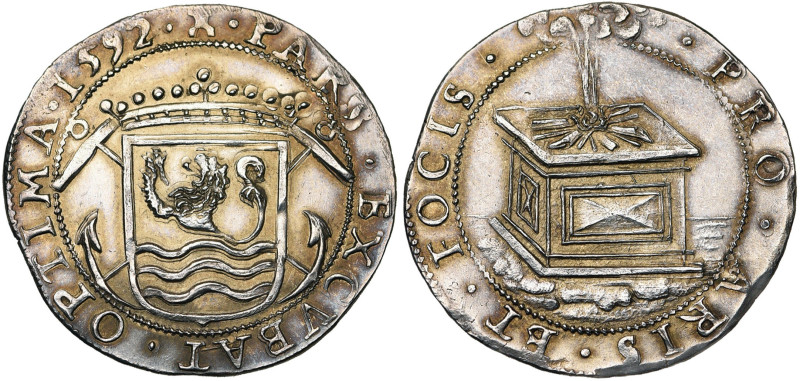 PAYS-BAS SEPTENTRIONAUX, AR jeton, 1592, Middelbourg. Amirauté de Zélande - Vigi...