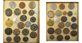 lot de 22 médailles, dont: Bohême, 1546, N. Milicz, La dernière Cène - Le Jugement dernier (fonte postérieure); Pays-Bas septentrionaux, 1766, Holtzhe...